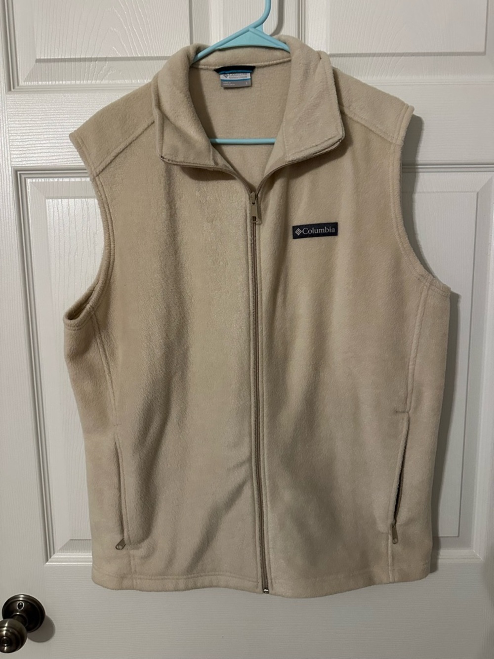 Columbia Cream Fleece Zip-Up Vest